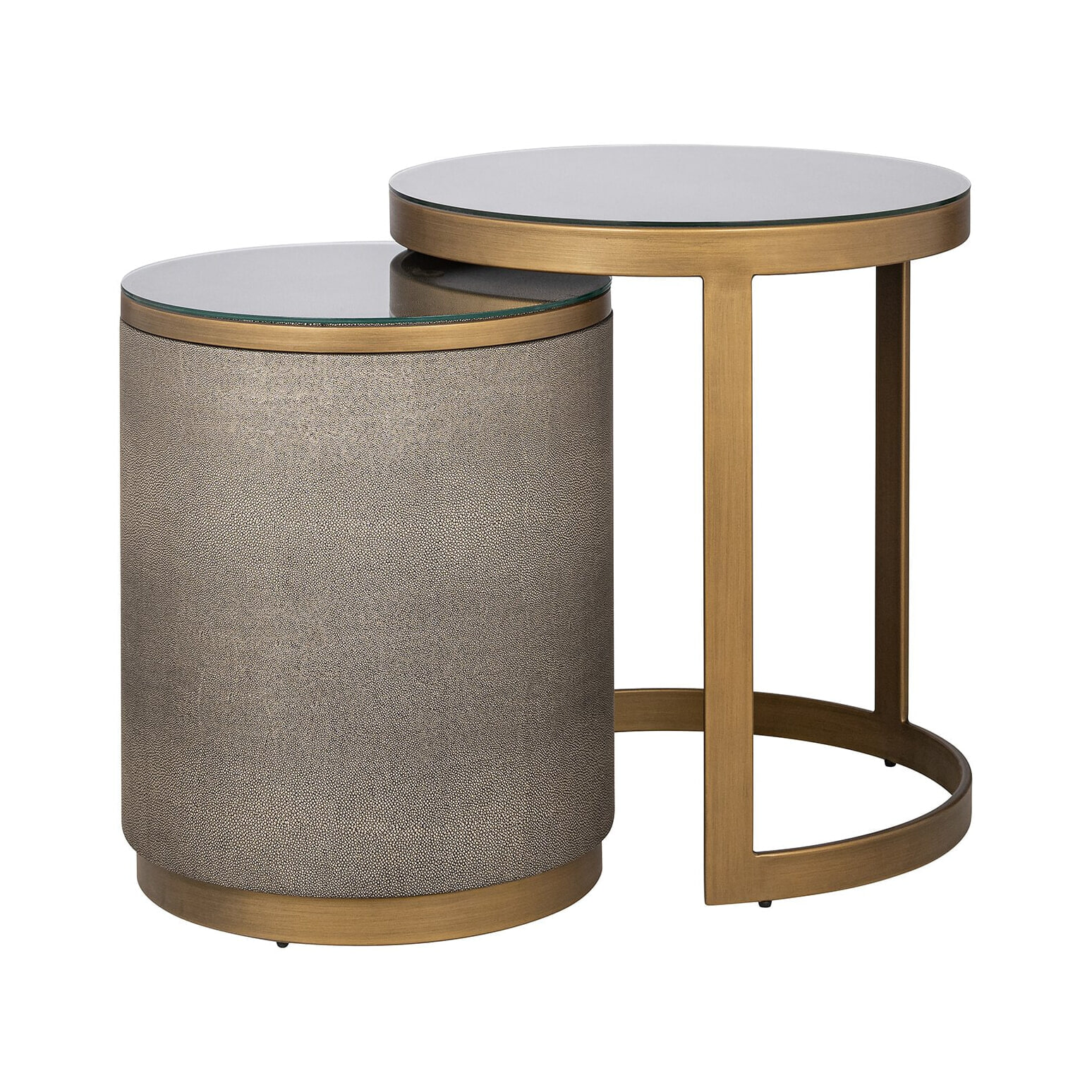 Richmond Bijzettafel Bloomville Lederlook en glas