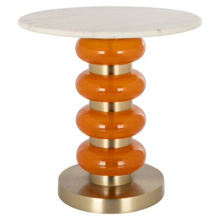 Richmond Bijzettafel Boann Marmer - Oranje - Rond | Richmond Interiors