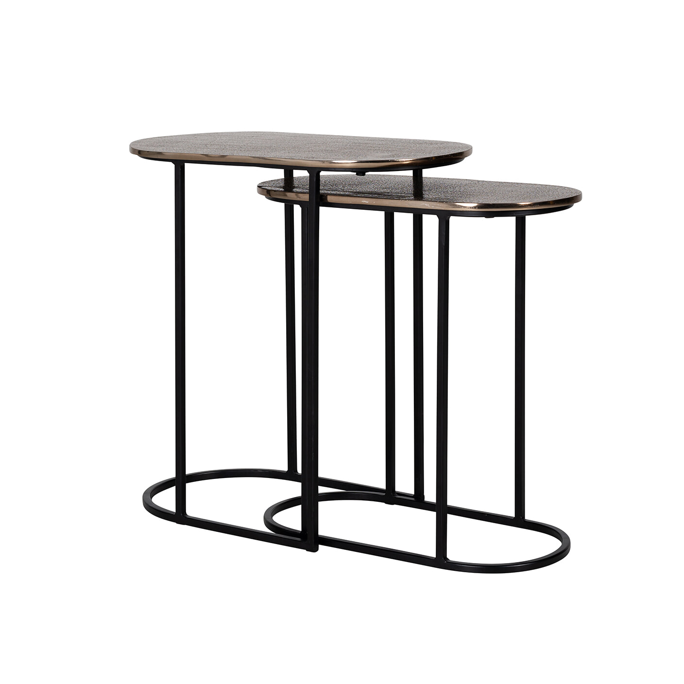 Richmond Bijzettafel Chandon Set van 2 stuks - Zwart - Ovaal | Richmond Interiors