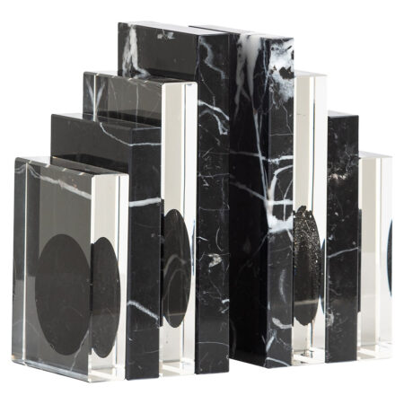 Richmond Boekenstandaard Fancy Crystal en marmer - Zwart | Richmond Interiors