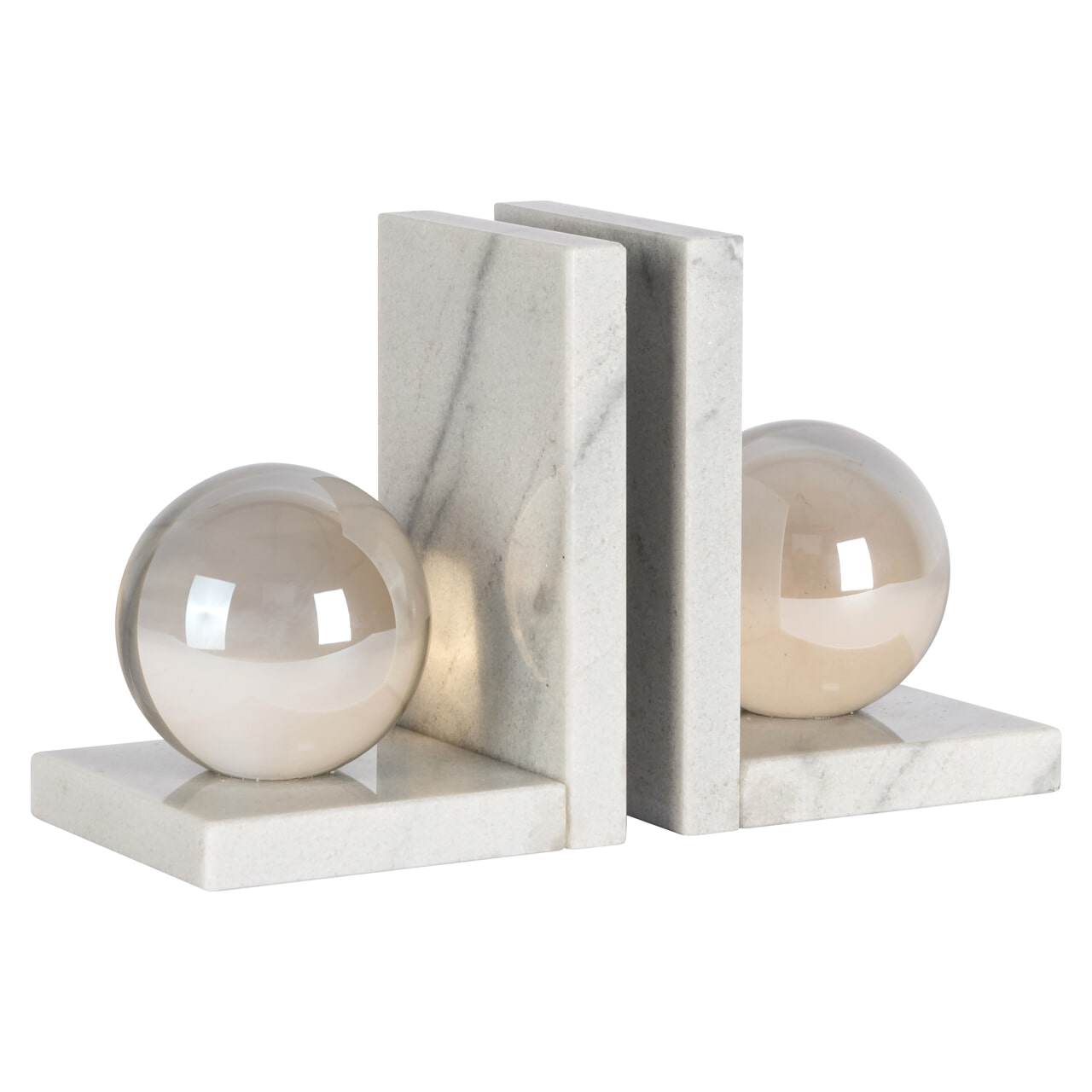 Richmond Boekenstandaard Lulu Crystal glas en marmer - Wit | Richmond Interiors
