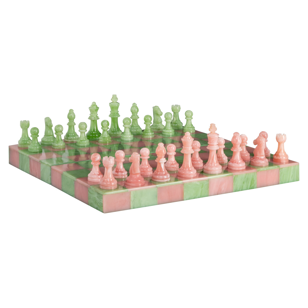 Richmond Decoratie schaakspel Azalea 31 x 31cm - Pink/Green | Richmond Interiors