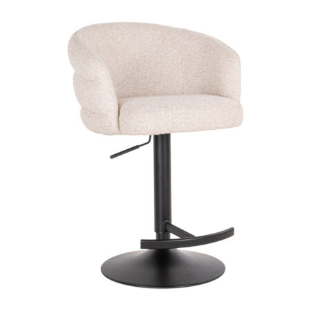 Richmond Draaibare Barstoel Nikki Bouclé - Crème (zithoogte 61-86cm) | Richmond Interiors
