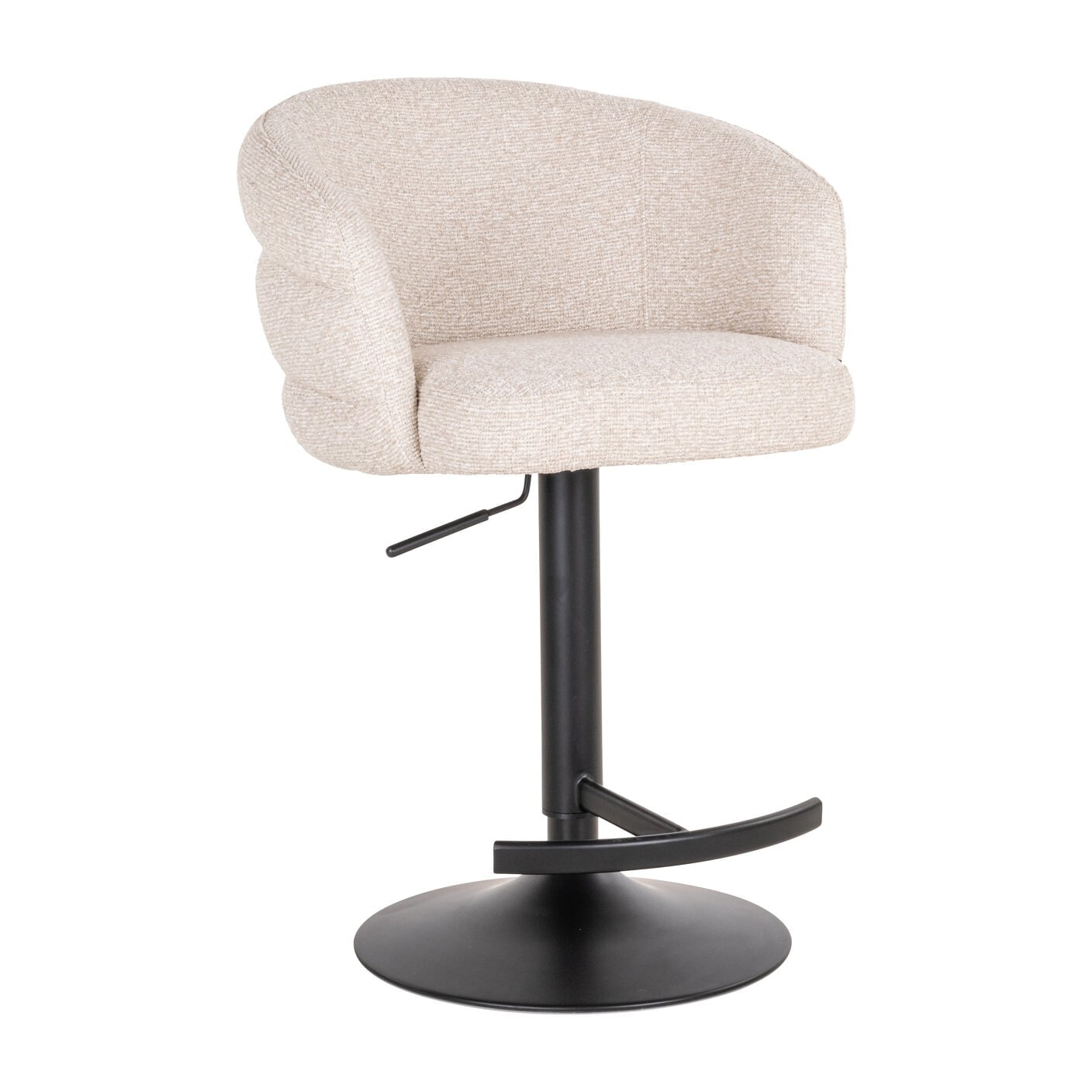 Richmond Draaibare Barstoel Nikki Bouclé - Crème (zithoogte 61-86cm) | Richmond Interiors