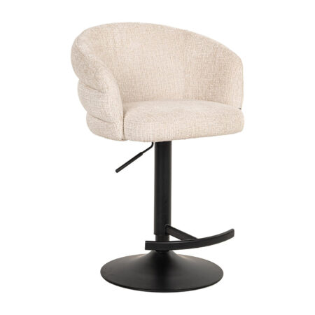Richmond Draaibare Barstoel Nikki Chenille - Beige (zithoogte 61-86cm) | Richmond Interiors