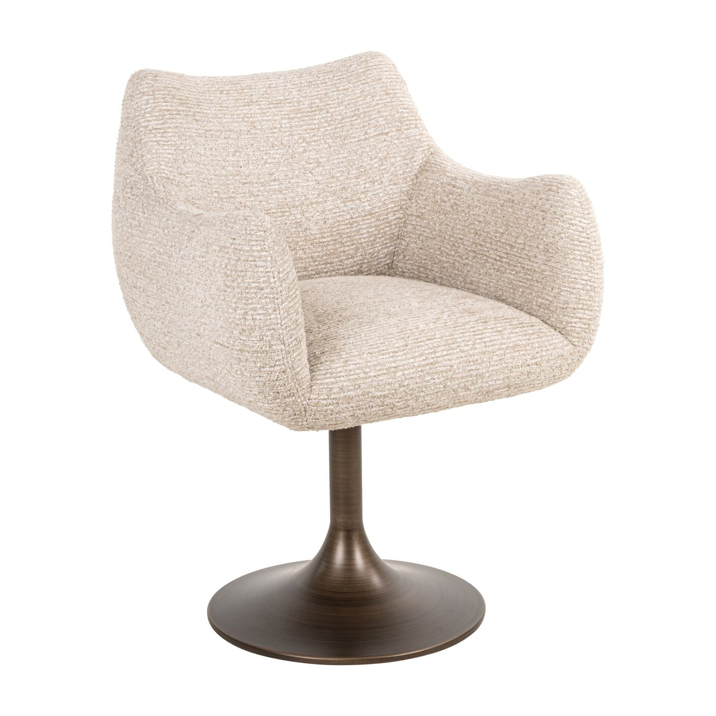 Richmond Draaibare Eetkamerstoel Aldo Linear stof - Naturel | Richmond Interiors