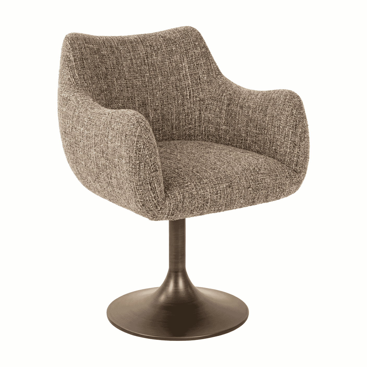 Richmond Draaibare Eetkamerstoel Aldo Tweed stof - Bruin | Richmond Interiors