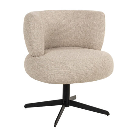 Richmond Draaibare Eetkamerstoel Alexis Bouclé - Zand | Richmond Interiors