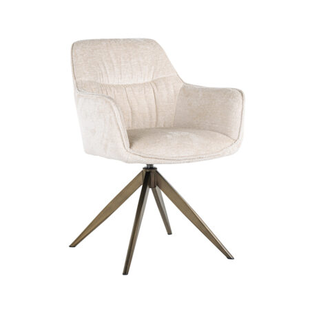 Richmond Draaibare Eetkamerstoel Aline Chenille - Wit | Richmond Interiors