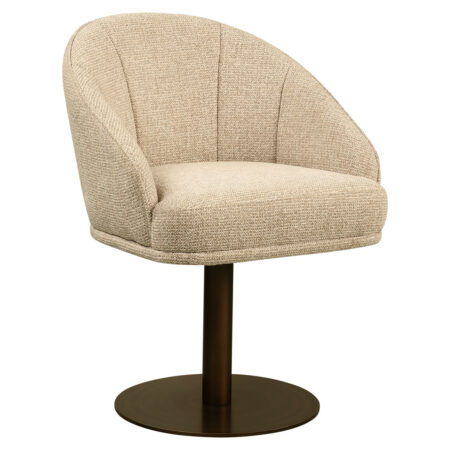 Richmond Draaibare Eetkamerstoel Beverly Fancy stof - Natural | Richmond Interiors