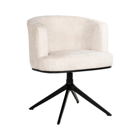 Richmond Draaibare Eetkamerstoel Cheyenne Chenille - Off White | Richmond Interiors