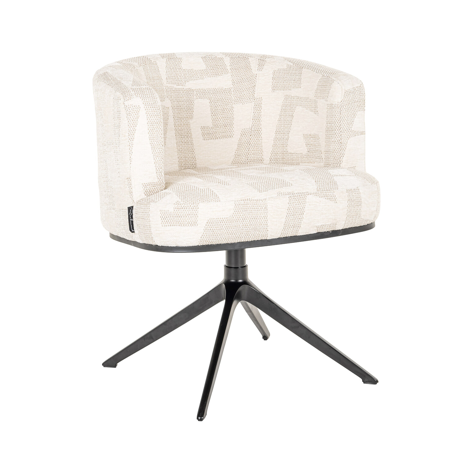 Richmond Draaibare Eetkamerstoel Cheyenne Graffic stof - Beige | Richmond Interiors