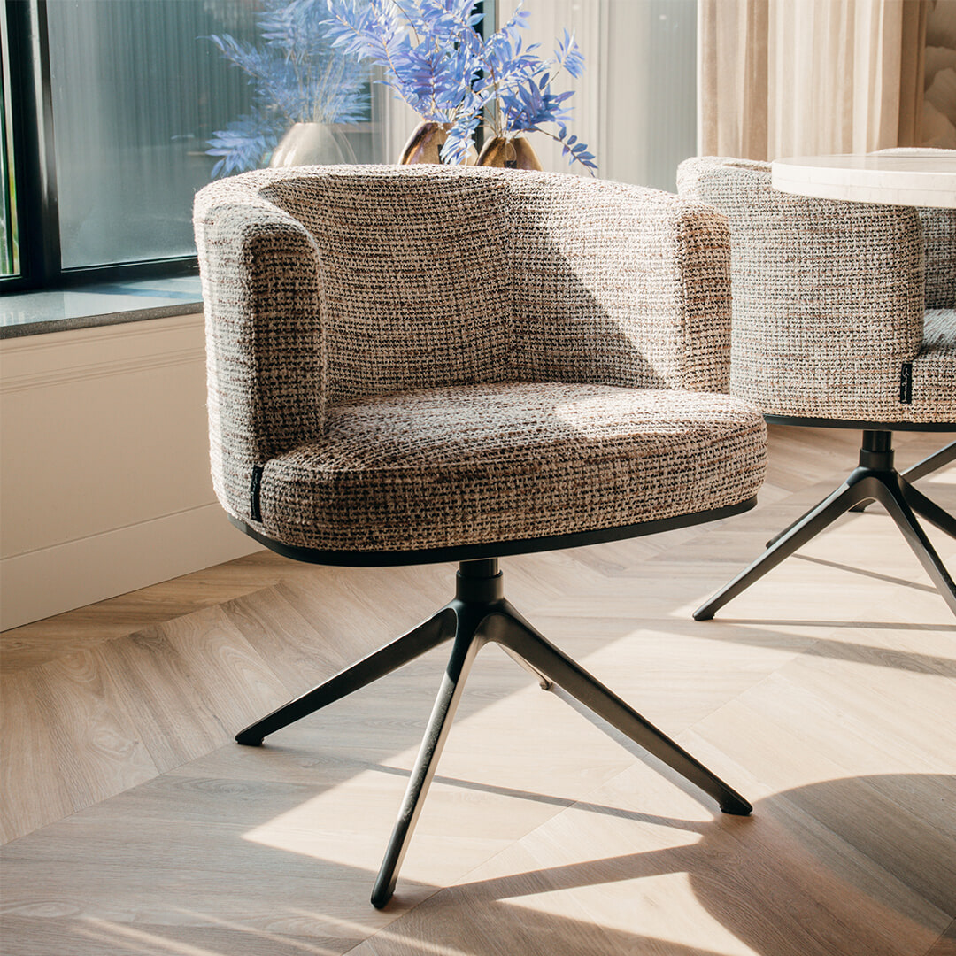 Richmond Draaibare Eetkamerstoel Cheyenne - Nature | Richmond Interiors