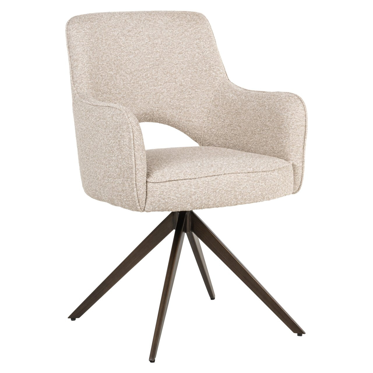 Richmond Draaibare Eetkamerstoel Ginerva Bouclé - Crème | Richmond Interiors