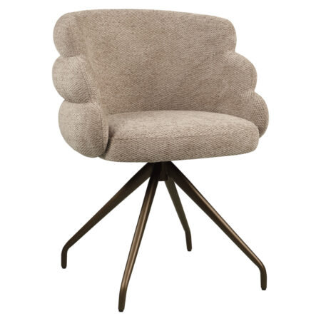 Richmond Draaibare Eetkamerstoel Kayla Boldweave - Mocca | Richmond Interiors