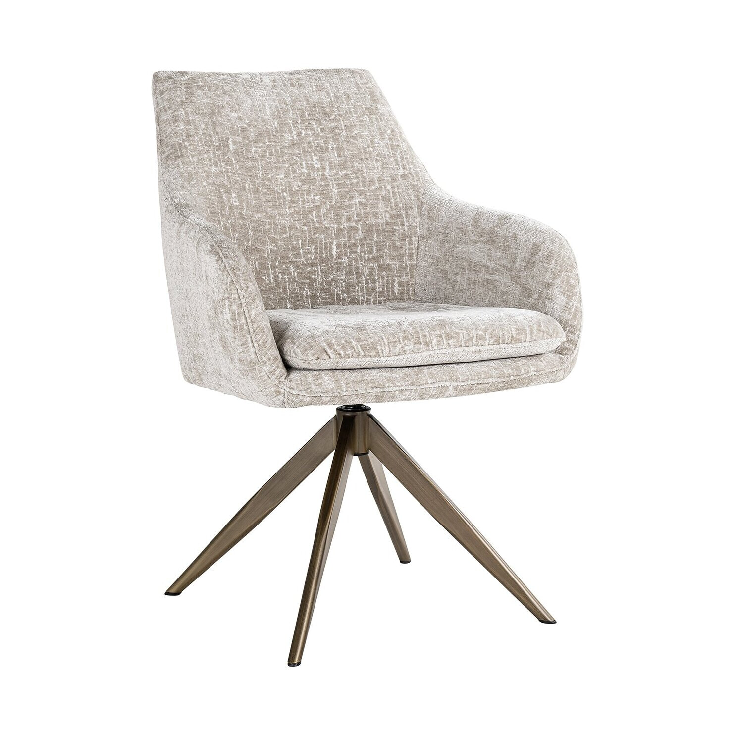Richmond Draaibare Eetkamerstoel Lisonne Pearl Island stof - Beige | Richmond Interiors
