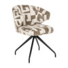 Richmond Draaibare Eetkamerstoel Milly Graffic stof - Moss | Richmond Interiors