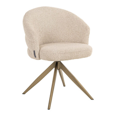 Richmond Draaibare Eetkamerstoel Zendaya Bouclé - Biscuit Beach | Richmond Interiors