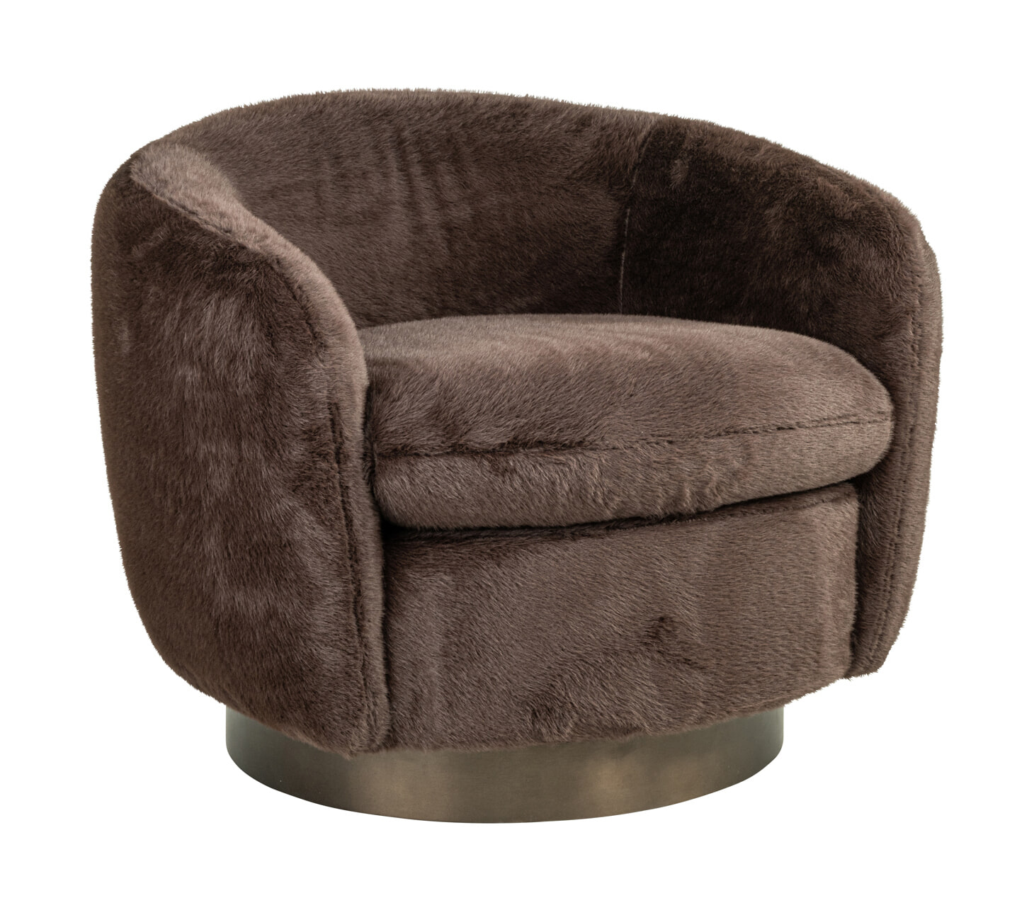 Richmond Draaifauteuil Colmar Fluffy - Chocolat | Richmond Interiors