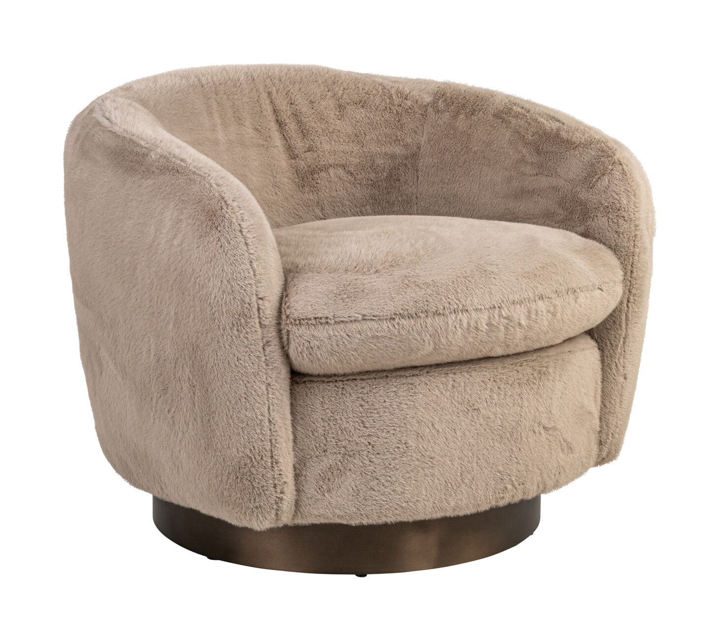 Richmond Draaifauteuil Colmar Fluffy - Khaki | Richmond Interiors
