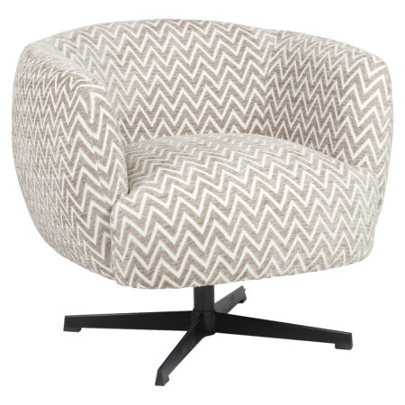Richmond Draaifauteuil Estelle Chevron - Sand | Richmond Interiors