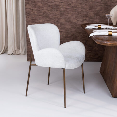 Richmond Eetkamerstoel Amber Chenille - Crème | Richmond Interiors