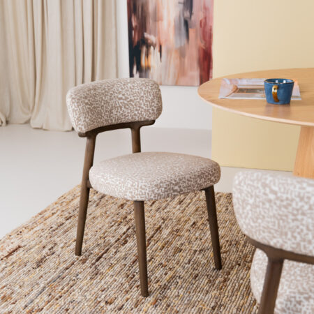 Richmond Eetkamerstoel Basker Geo stof - Naturel | Richmond Interiors