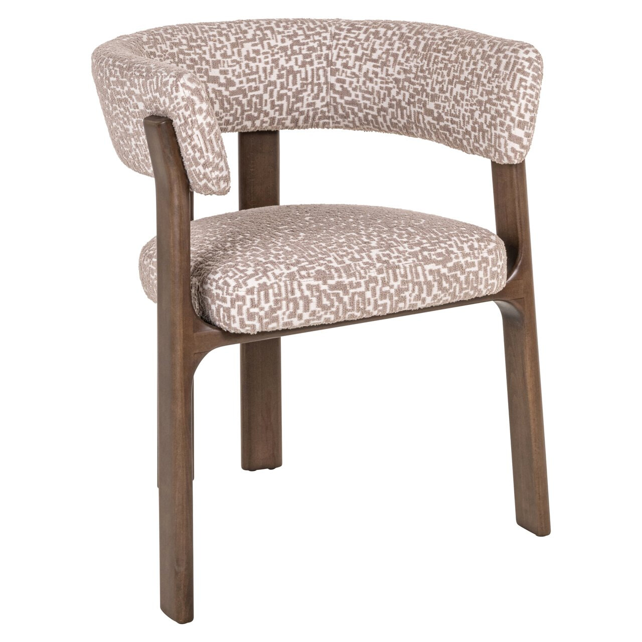 Richmond Eetkamerstoel Contigo Geo stof en beukenhout - Naturel | Richmond Interiors