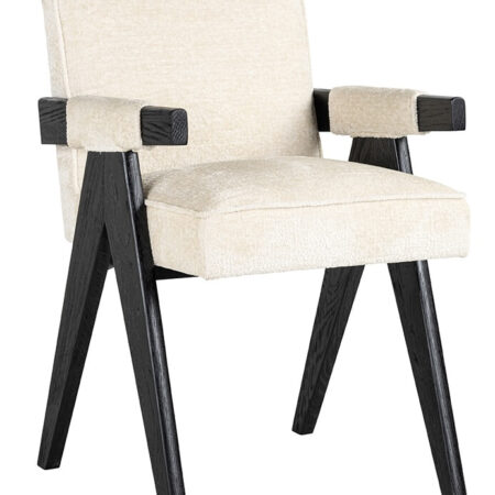 Richmond Eetkamerstoel Cooper Chenille - Wit | Richmond Interiors
