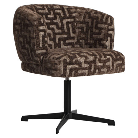 Richmond Eetkamerstoel Dinan Labyrinth - Brown | Richmond Interiors