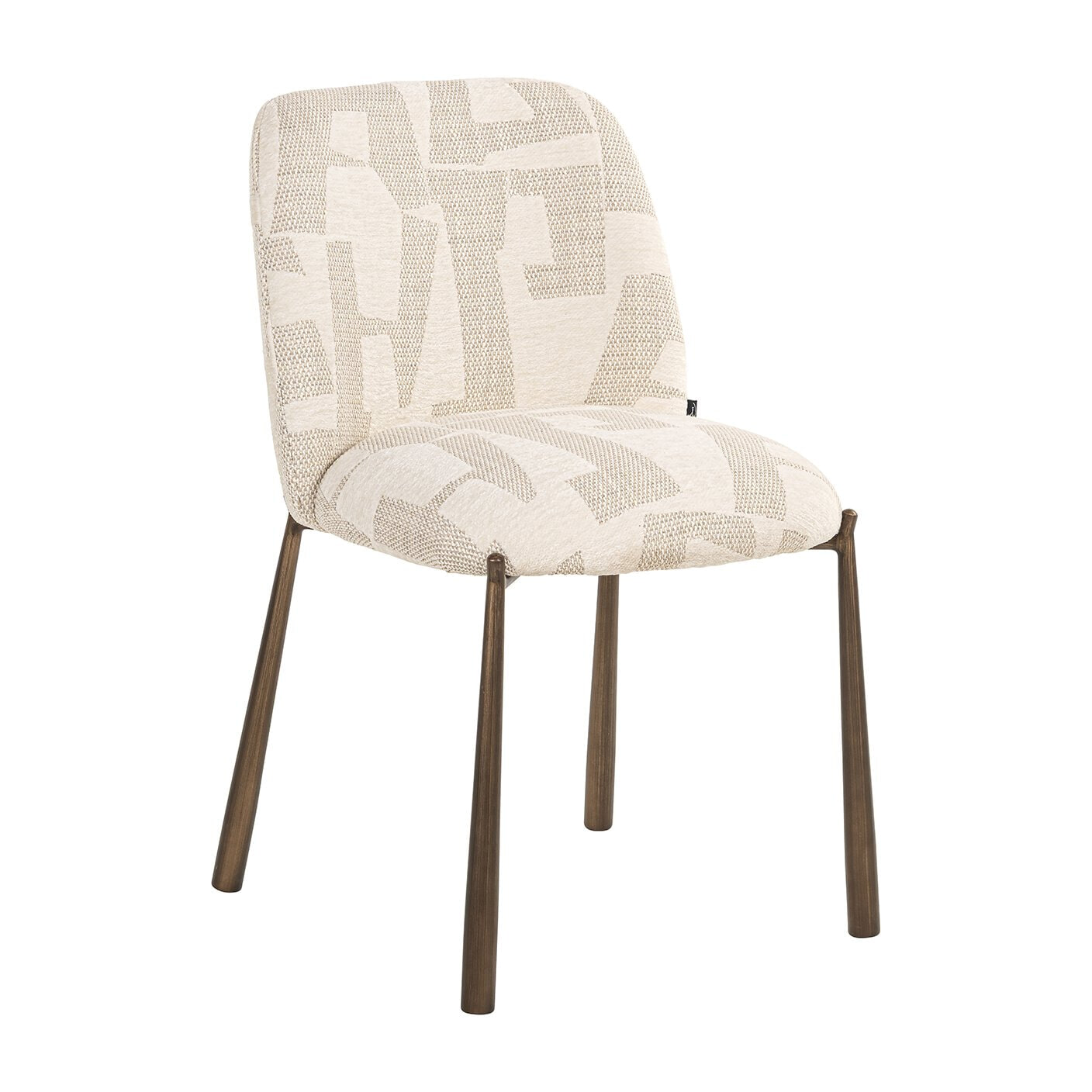 Richmond Eetkamerstoel Lana Graffic stof - Beige | Richmond Interiors