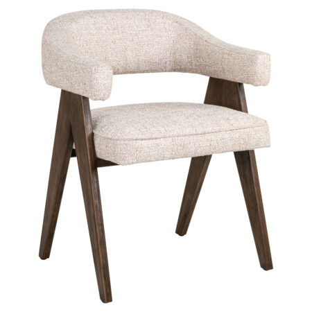 Richmond Eetkamerstoel Mori Tweed en hout - Cream | Richmond Interiors