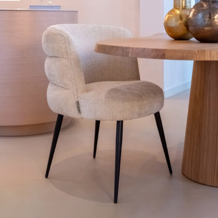 Richmond Eetkamerstoel Stella Chenille - Beige | Richmond Interiors