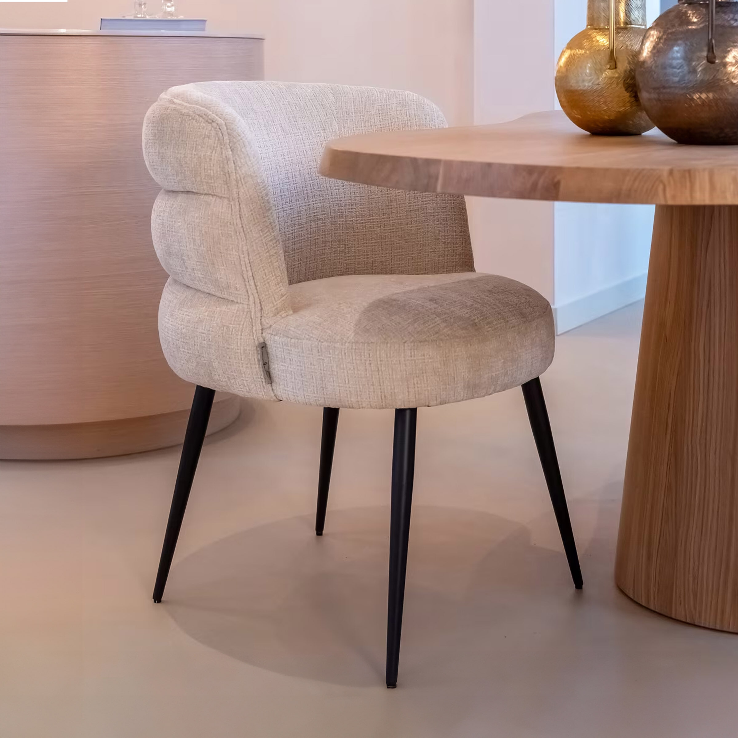 Richmond Eetkamerstoel Stella Chenille - Beige | Richmond Interiors