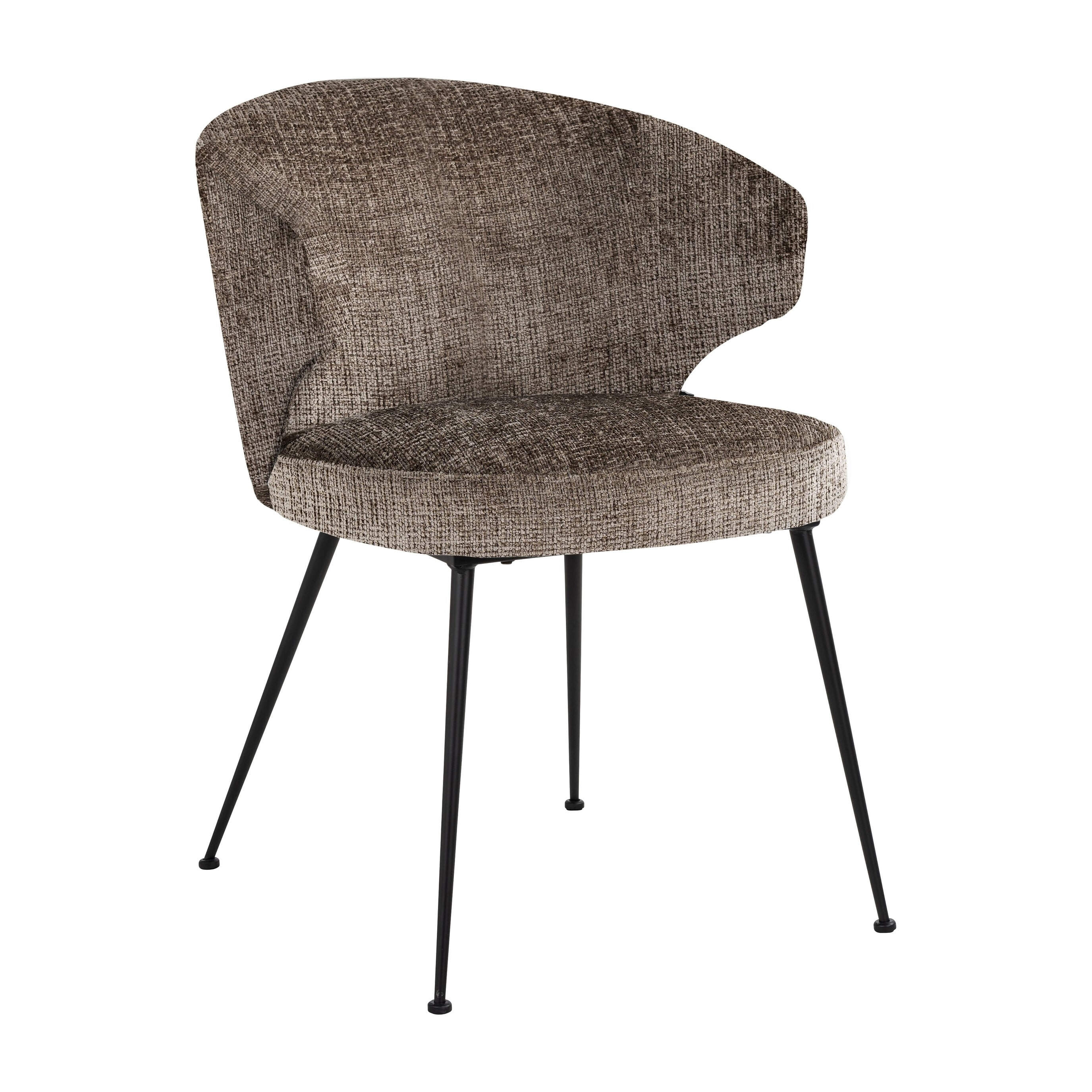 Richmond Eetkamerstoel Xandra Chenille - Stone | Richmond Interiors