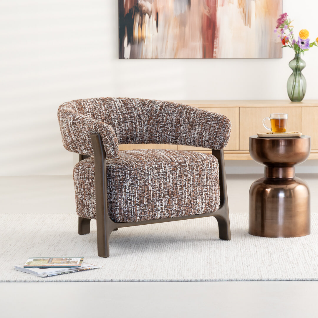 Richmond Fauteuil Dalara Geweven stof en beukenhout - Hazel | Richmond Interiors