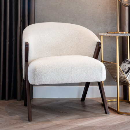 Richmond Fauteuil Mia Bouclé - Wit - Japandi | Richmond Interiors