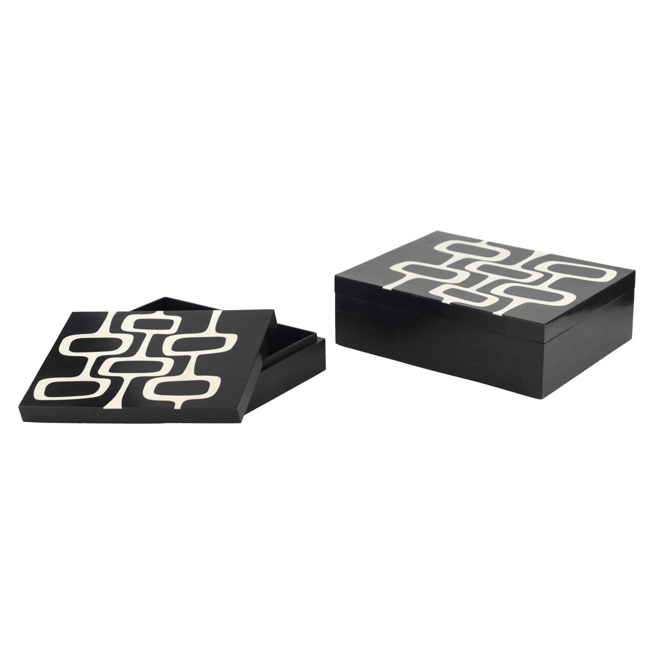 Richmond Opbergdoos Lux Set van 2 stuks - Black/White | Richmond Interiors