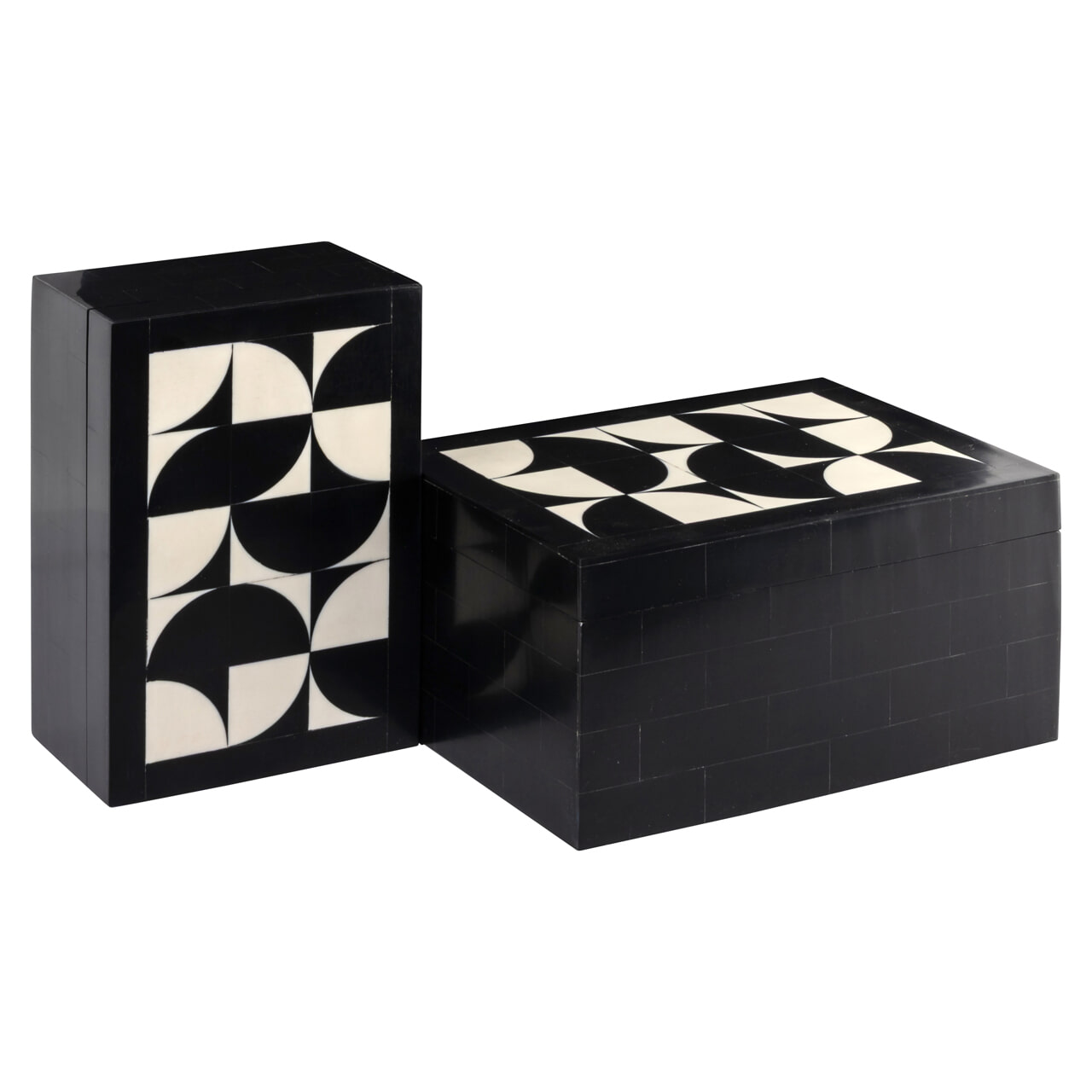 Richmond Opbergdoos Rae Set van 2 stuks - Black/White | Richmond Interiors