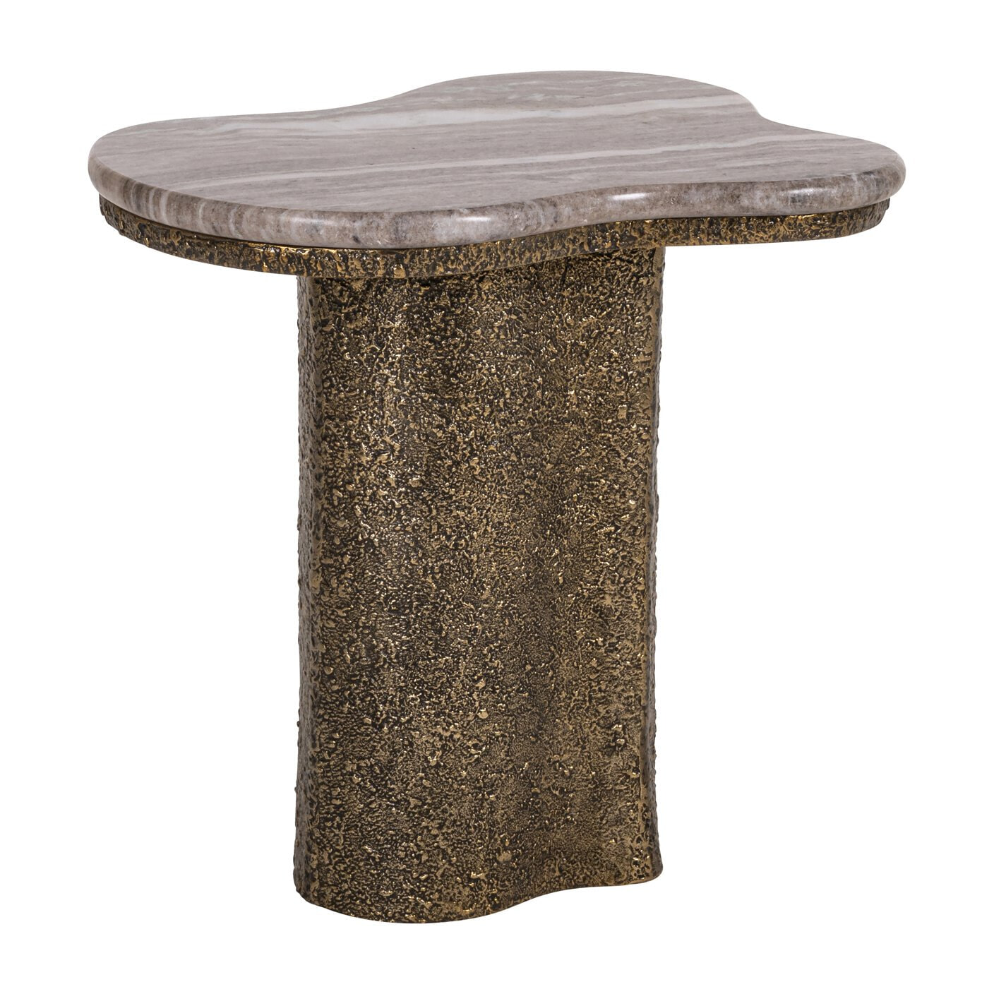 Richmond Organische Bijzettafel Abandos Marmer en Brass Antique