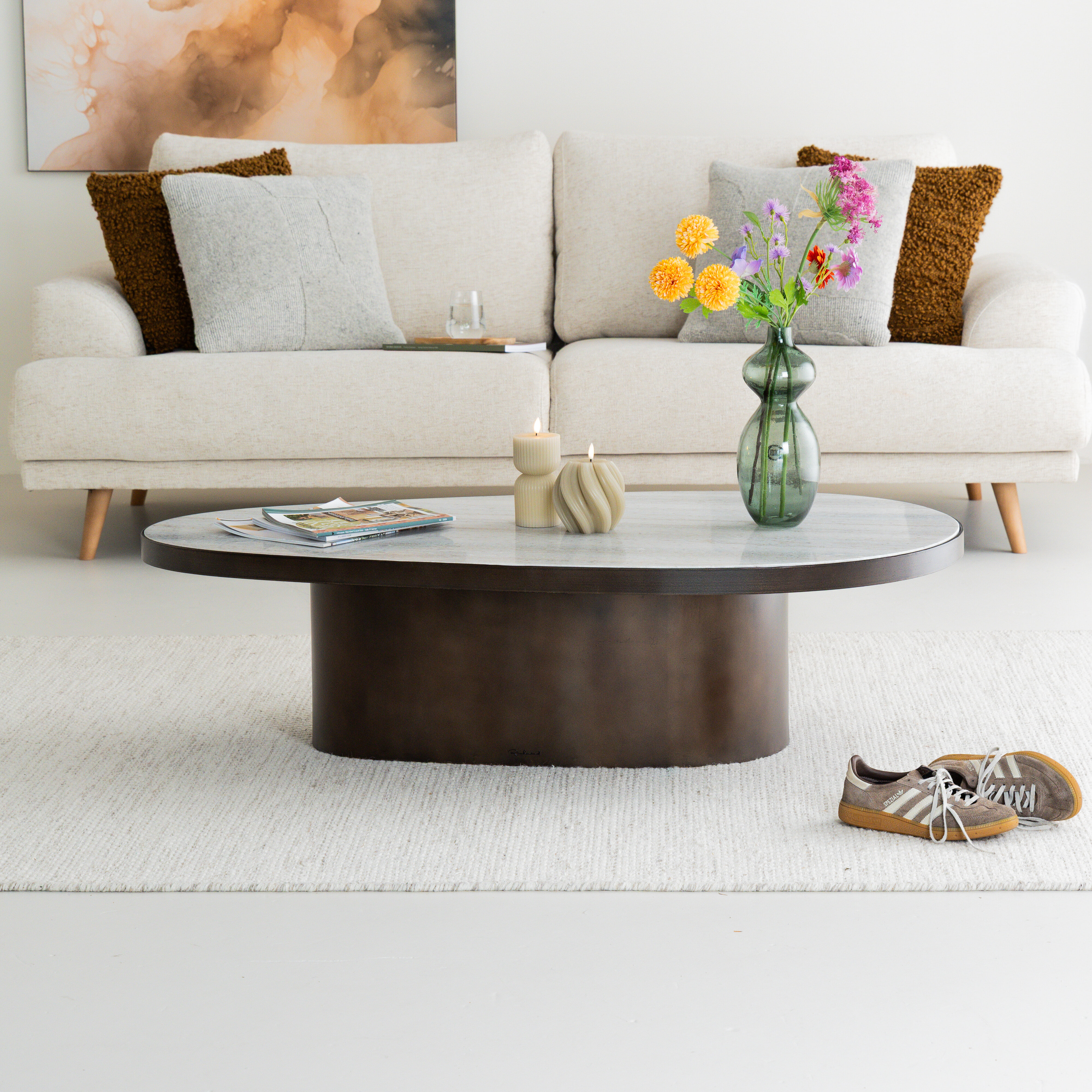 Richmond Organische Salontafel Biloxi Marmer en MDF
