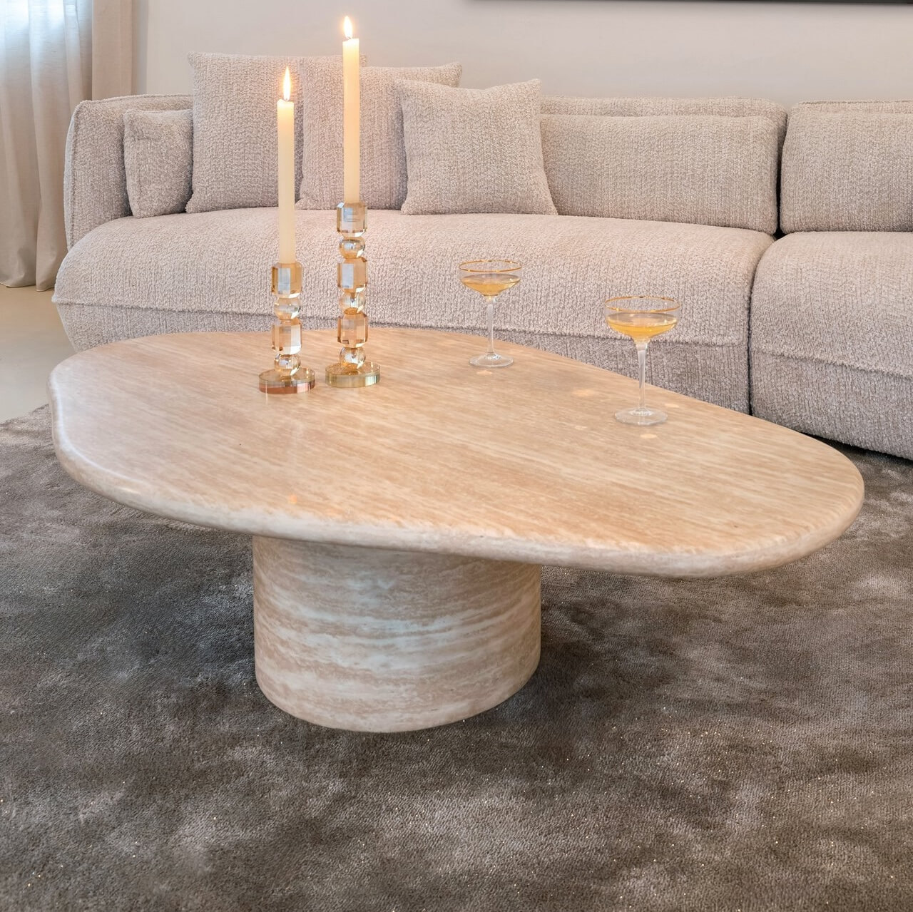Richmond Organische Salontafel Fictus Travertin look