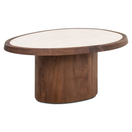 Richmond Organische Salontafel Melrose Marmer en mangohout