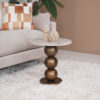 Richmond Ronde Bijzettafel Barley Marmer en brushed gold