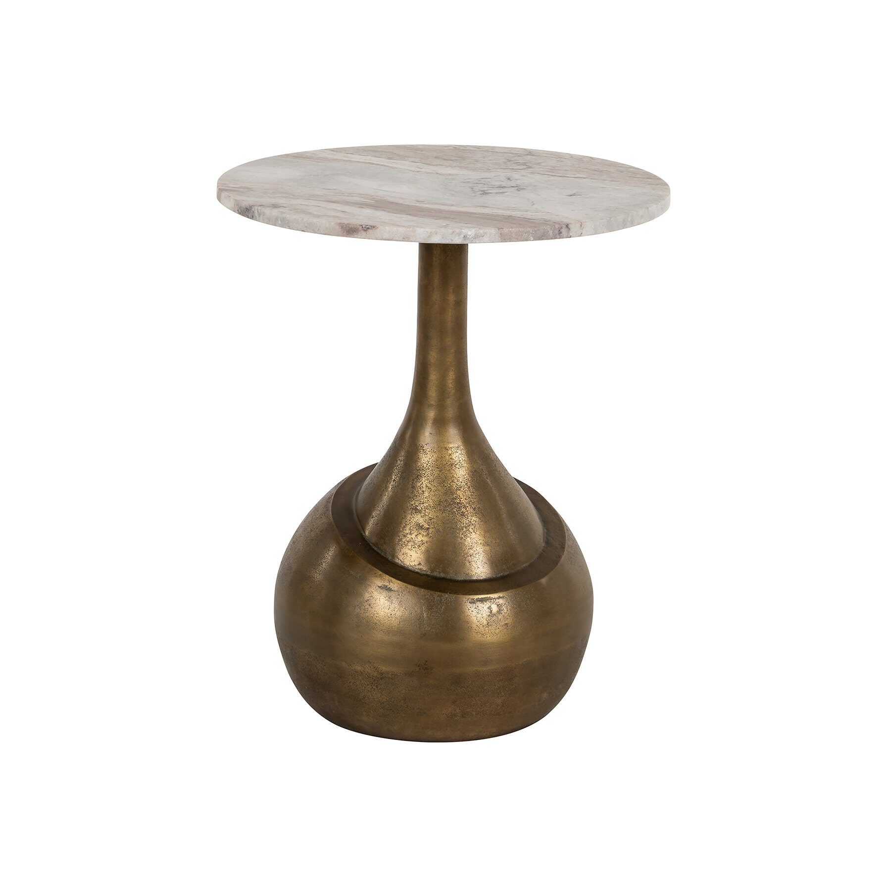 Richmond Ronde Bijzettafel Sia Marmer en brushed gold