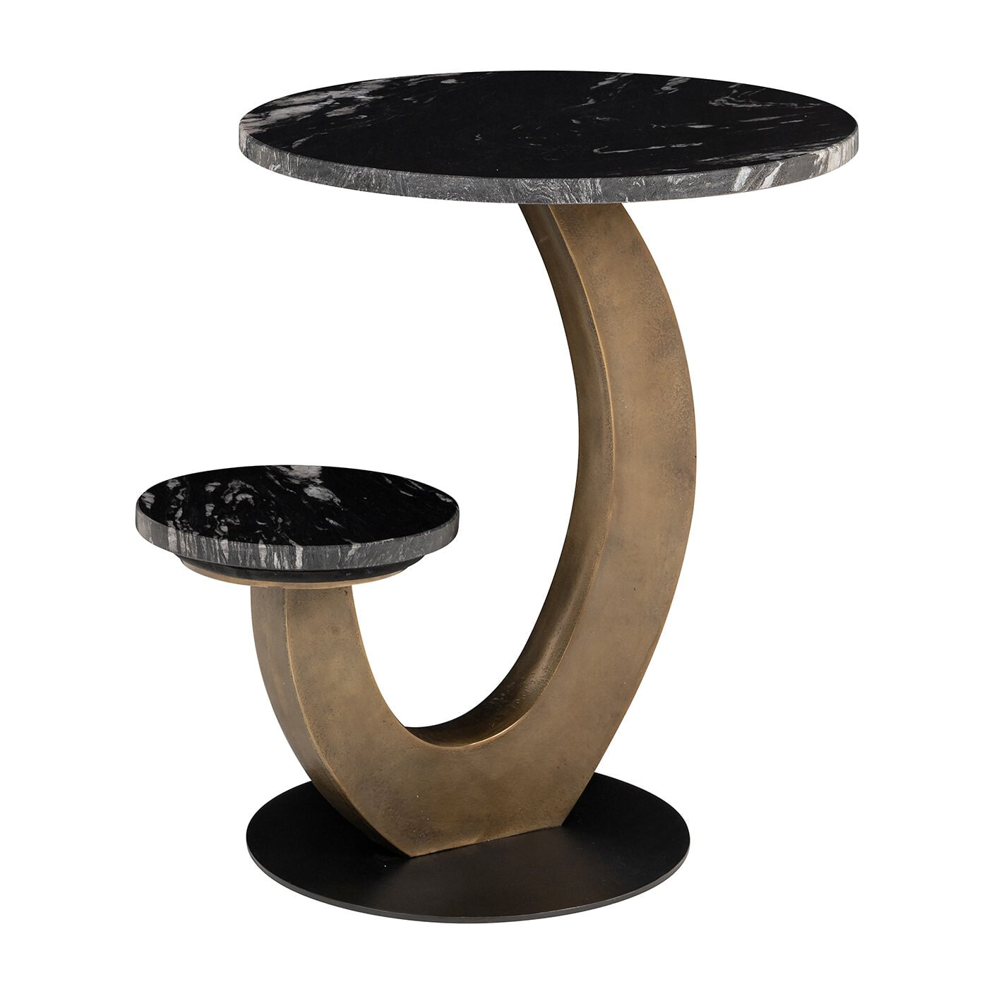 Richmond Ronde Bijzettafel Tibby Marmer en brushed gold