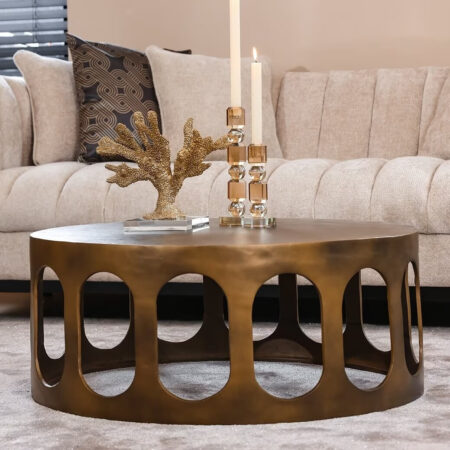 Richmond Ronde Salontafel Du Pont 86cm - Brushed Gold | Richmond Interiors