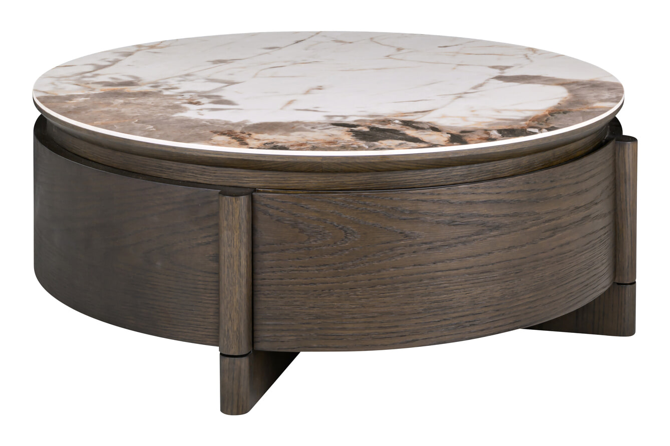 Richmond Ronde Salontafel Langford Marmerlook en eiken