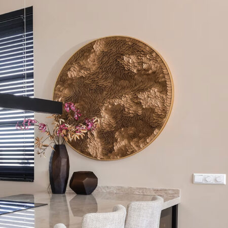 Richmond Ronde Wall Art Bloom Ø110cm - Goud | Richmond Interiors