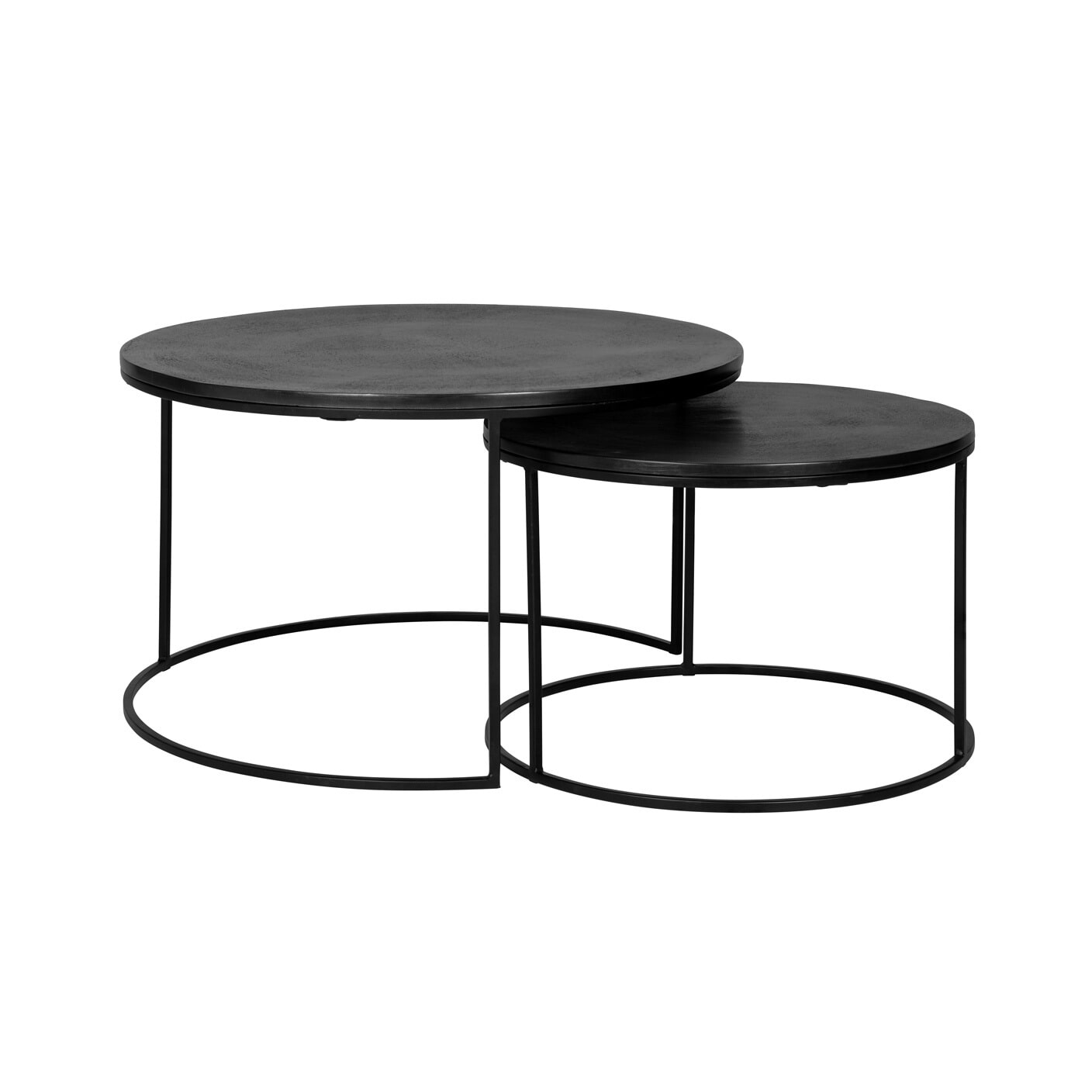 Richmond Salontafel Bolder Set van 2 stuks - Zwart - Rond | Richmond Interiors